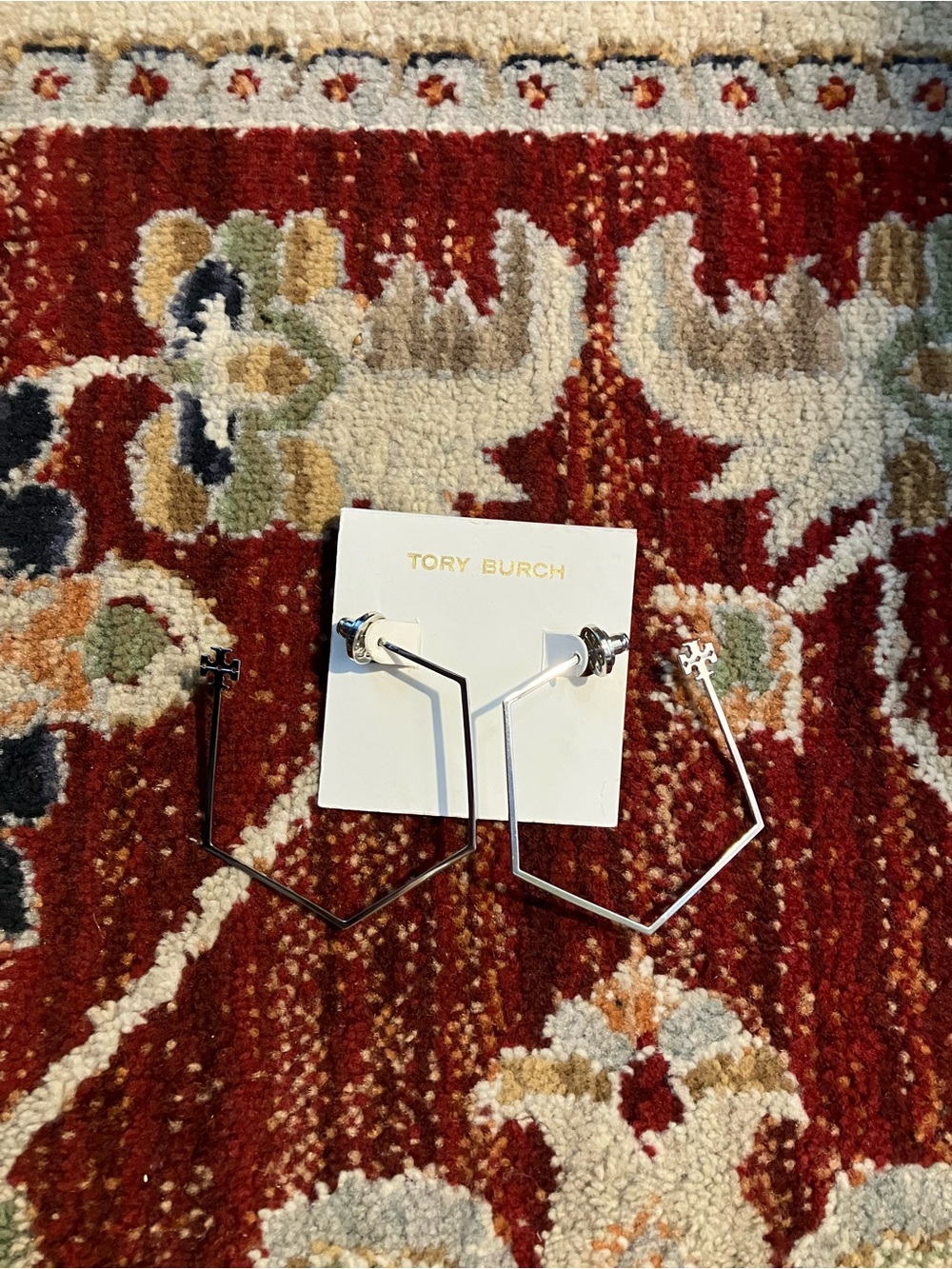 Tory Burch Earrings Silver Color NWT